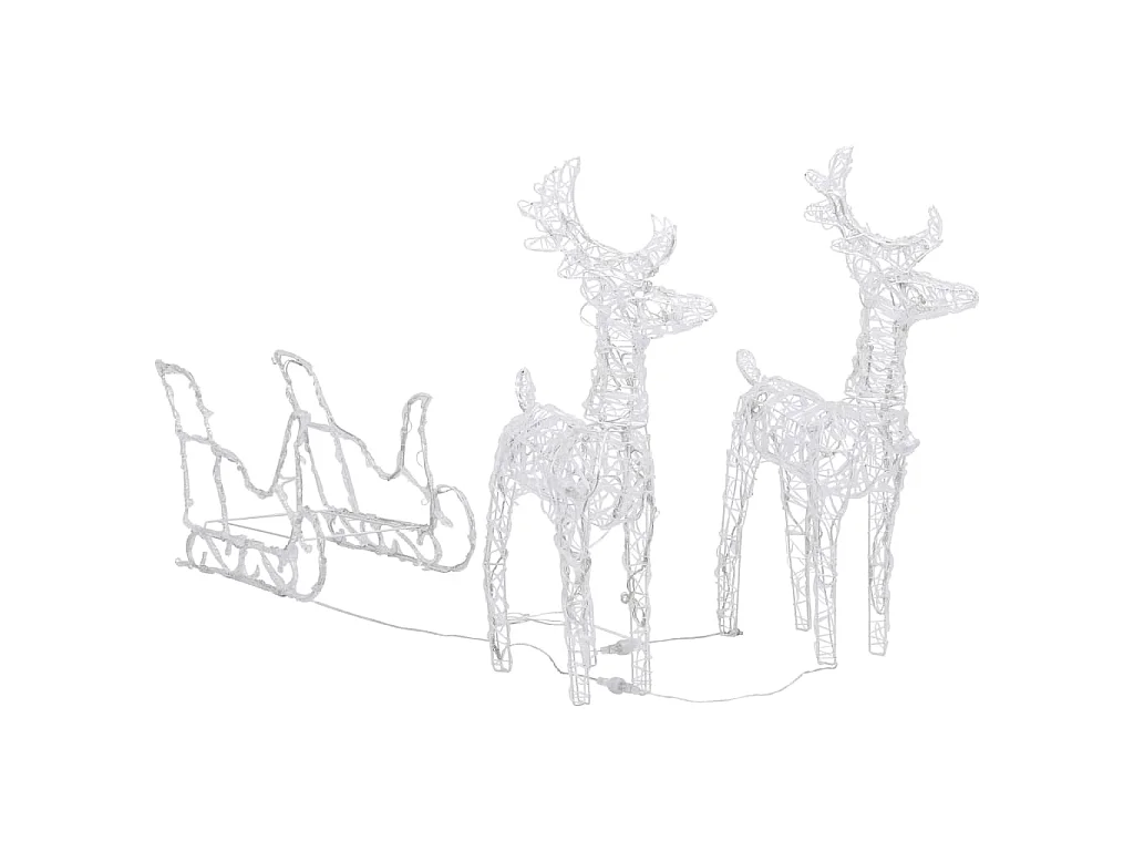Décoration de Noël Rennes et traîneau 320 LED Acrylique