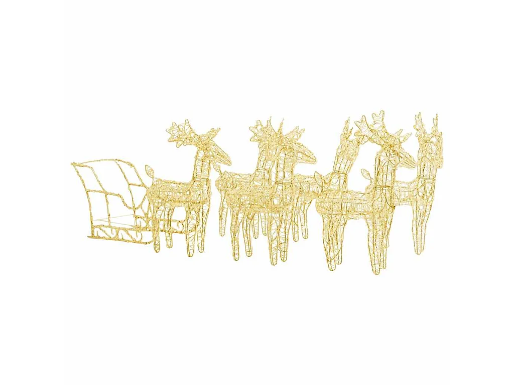 Décoration de Noël Rennes et traîneau 320 LED Acrylique