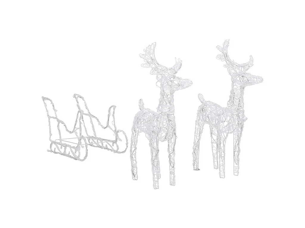 Décoration de Noël Rennes et traîneau 320 LED Acrylique