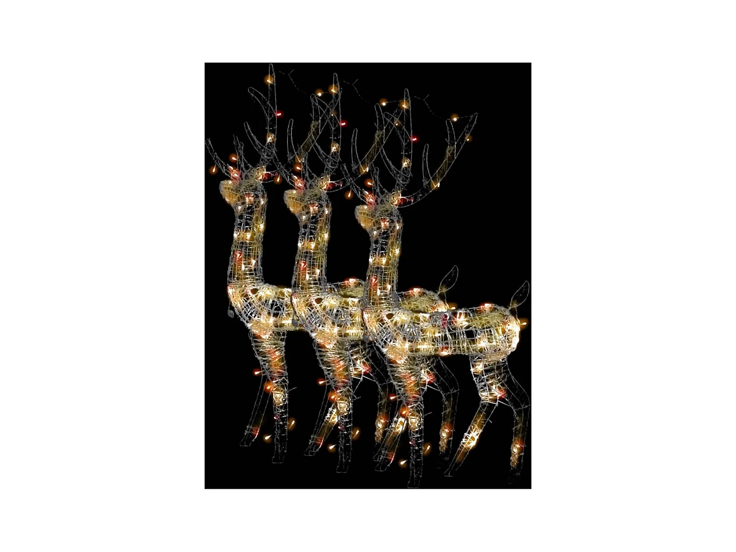 Décorations de Noël de renne Acrylique 3 pcs 120 cm Multicolore