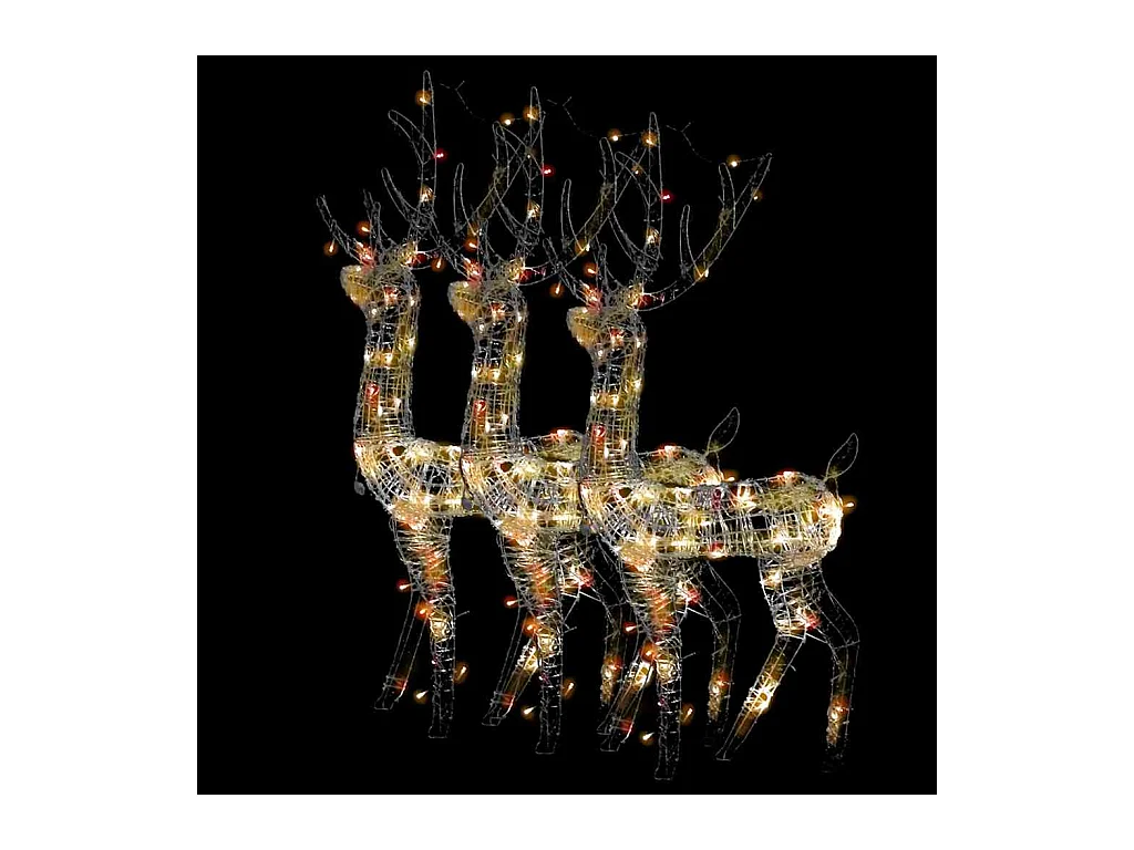 Décorations de Noël de renne Acrylique 3 pcs 120 cm Multicolore