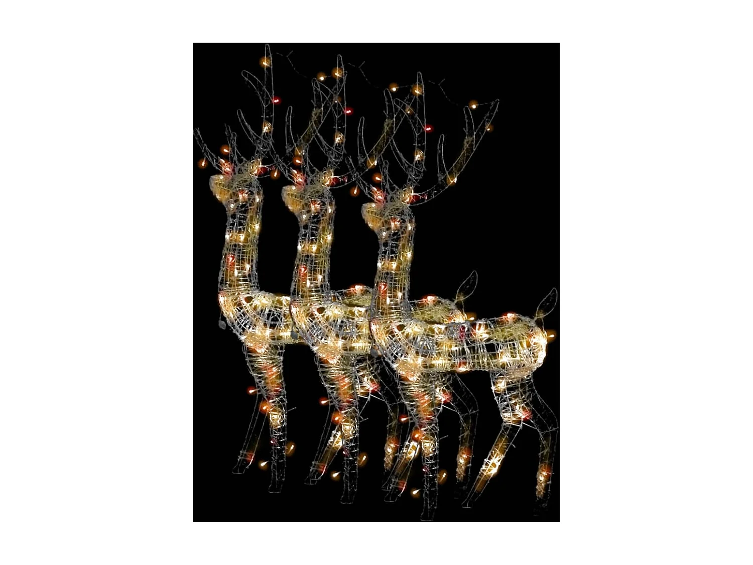 Rentier Weihnachtsdekoration Acryl 3 Stk. 120 cm Mehrfarbig