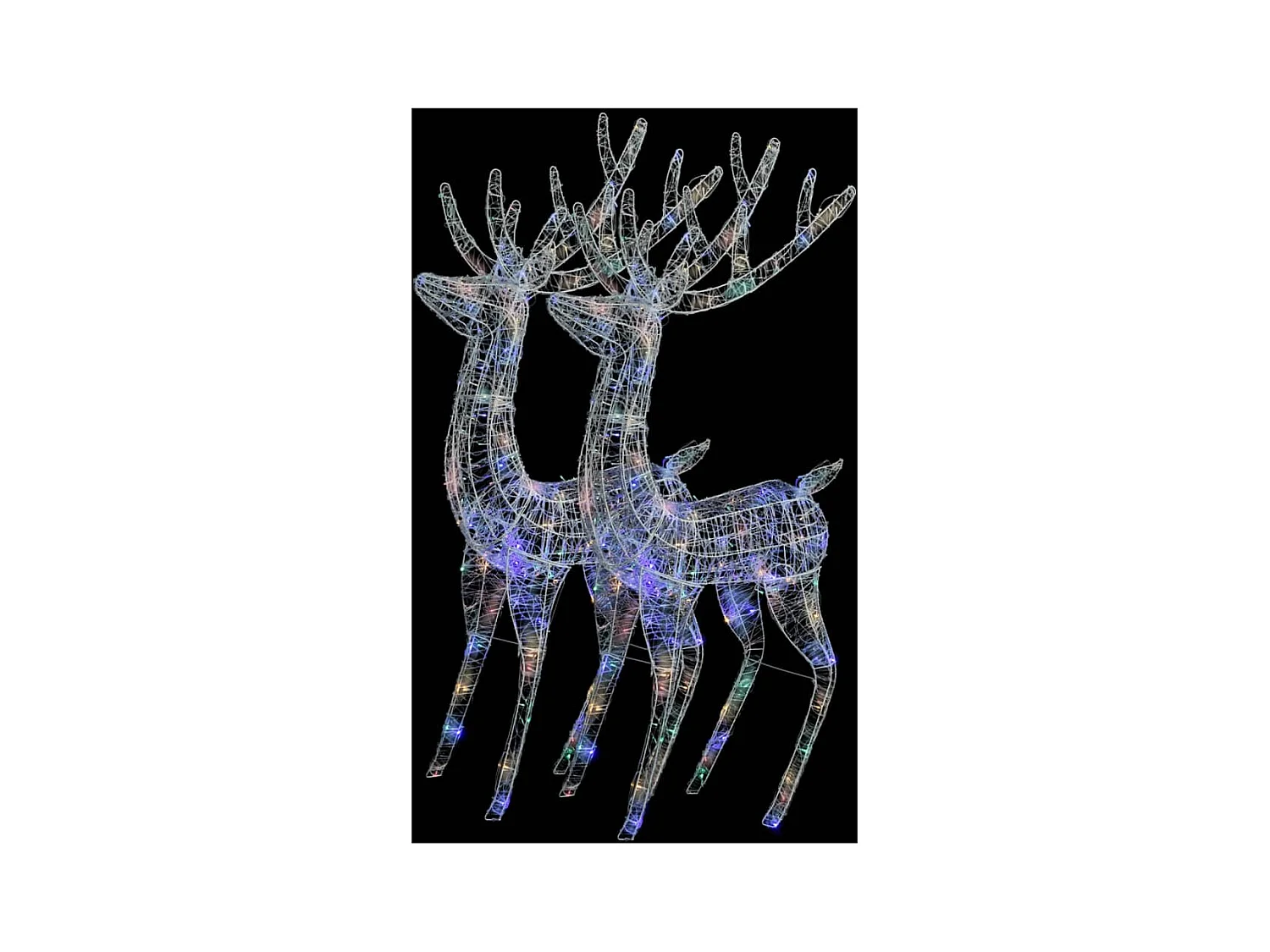 Rennes de Noël XXL Acrylique 250 LED 2 pcs 180 cm Multicolore