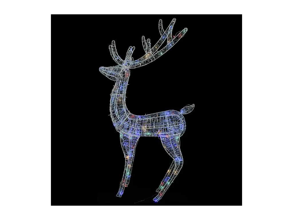 Rennes de Noël XXL Acrylique 250 LED 2 pcs 180 cm Multicolore