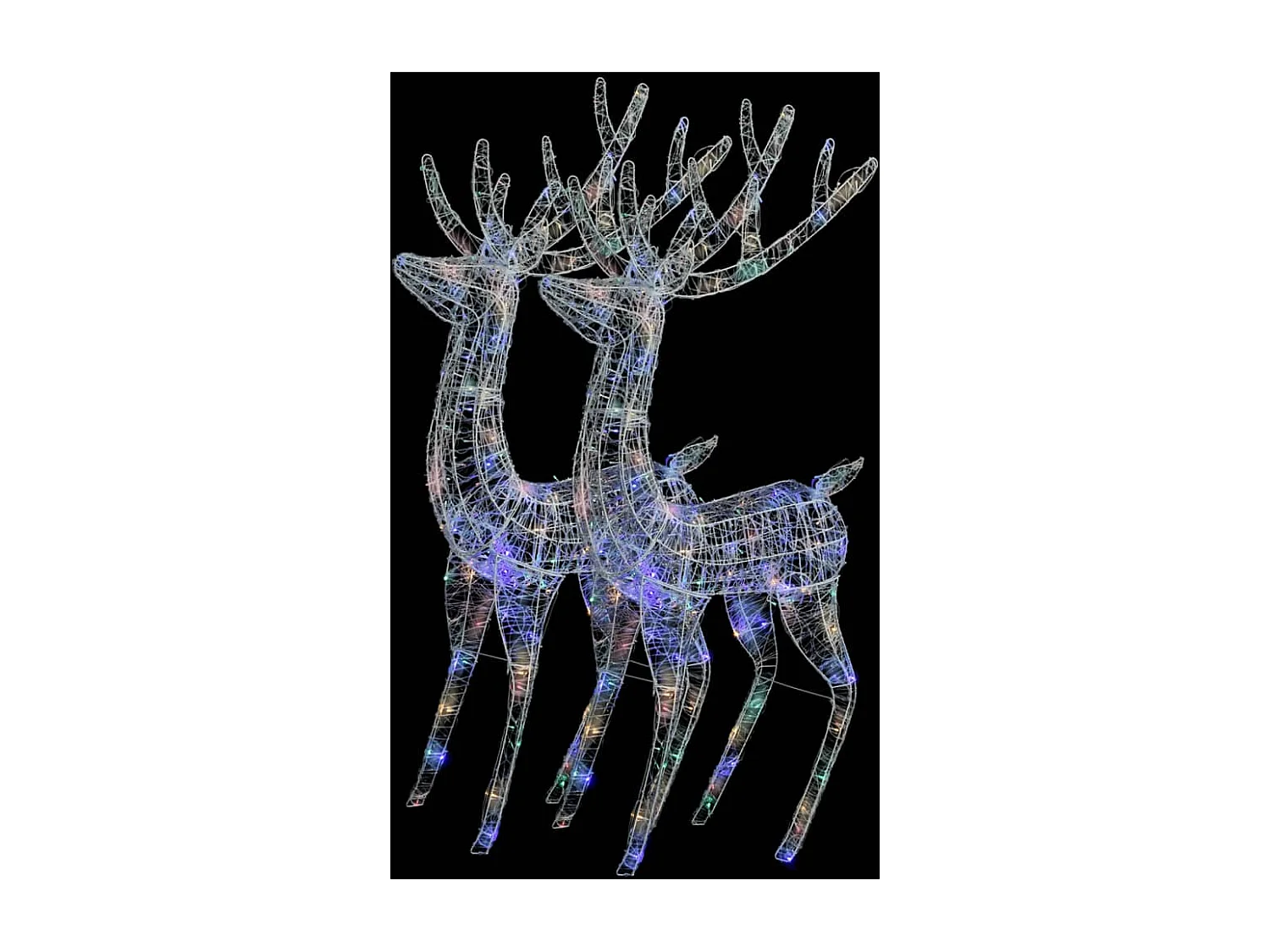 Renas de Natal XXL 2pcs 250 LEDs 180 cm acrílico multicolorido