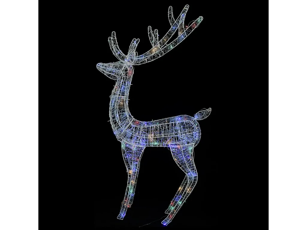 Renne di Natale XXL in Acrilico 250 LED 2 pz 180 cm Multicolore