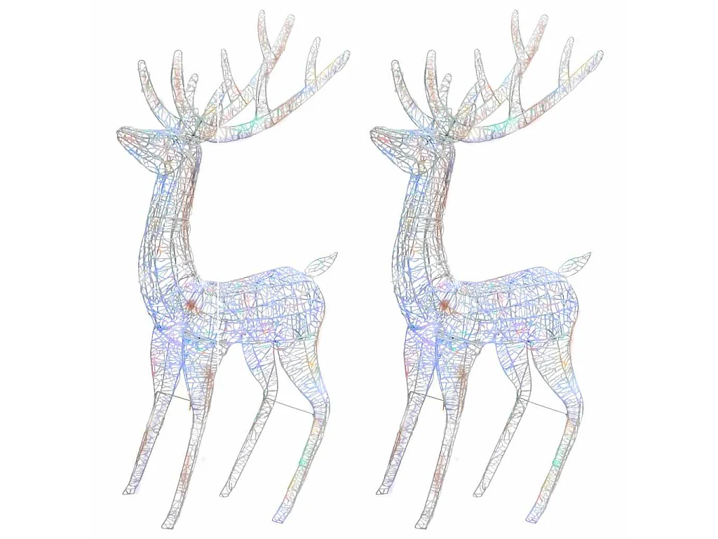 XXL Rentiere Weihnachtsdekoration Acryl 250 LED 2 Stk. 180 cm