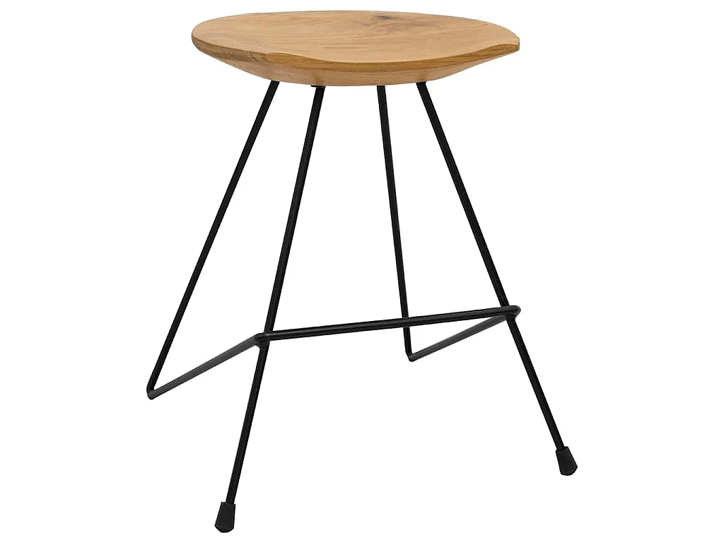 Tabourets lot de 2 bois de teck massif