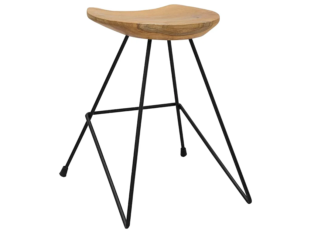 Tabourets lot de 2 bois de teck massif