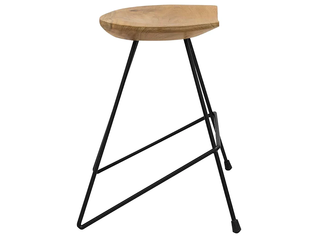 Tabourets lot de 2 bois de teck massif