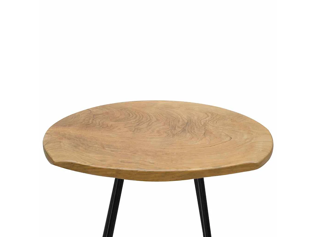 Tabourets lot de 2 bois de teck massif