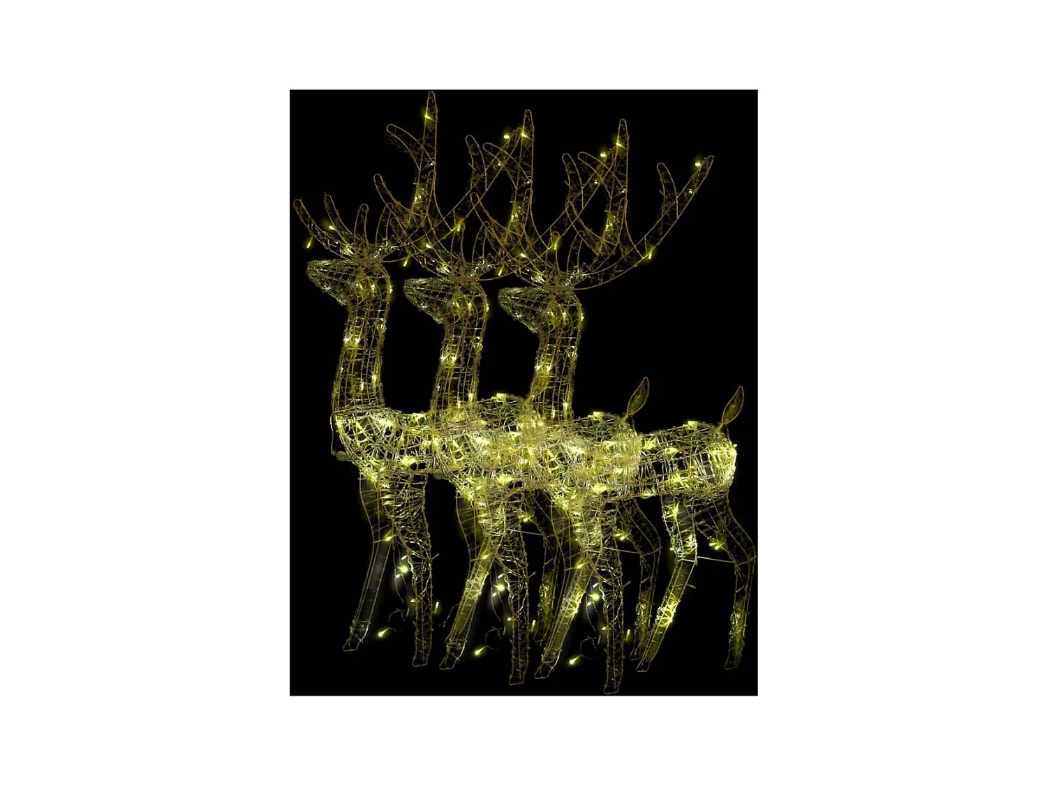 Décorations de Noël de renne Acrylique 3 pcs 120 cm Blanc chaud