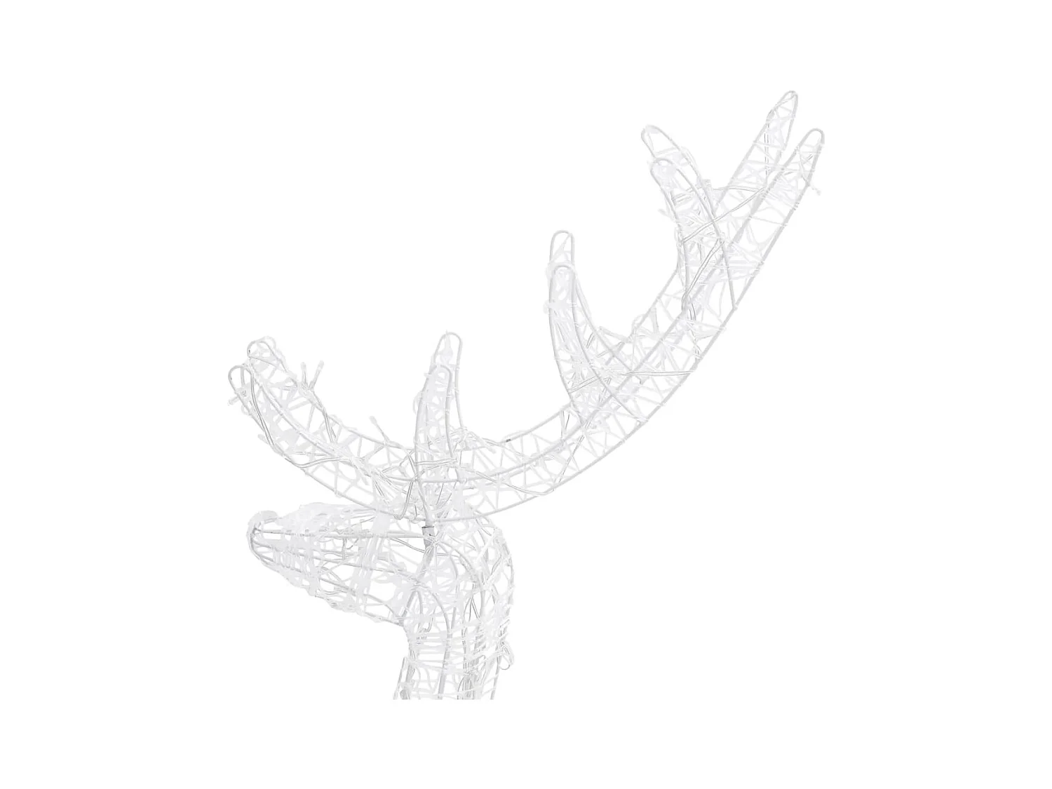 Décorations de Noël de renne Acrylique 3 pcs 120 cm Blanc chaud