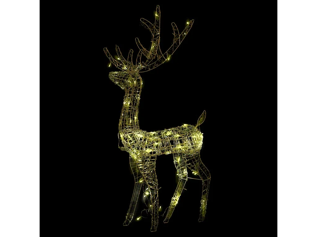 Décorations de Noël de renne Acrylique 3 pcs 128 cm Blanc chaud