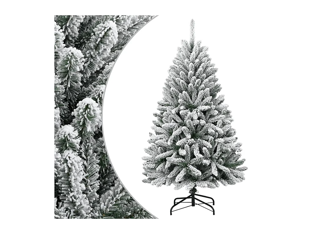 Sapin de Noël artificiel à charnières avec neige floquée 150 cm