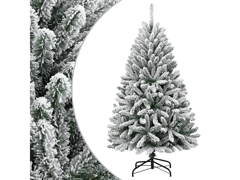 Sapin de Noël artificiel à charnières avec neige floquée 150 cm