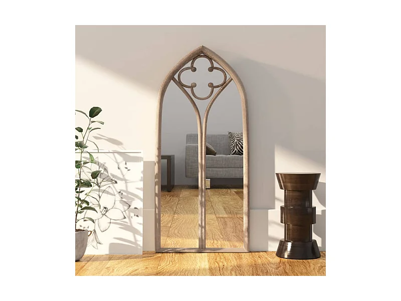 Espelho Decorativo de Ferro para Interior 100x45 cm em Cor Areia