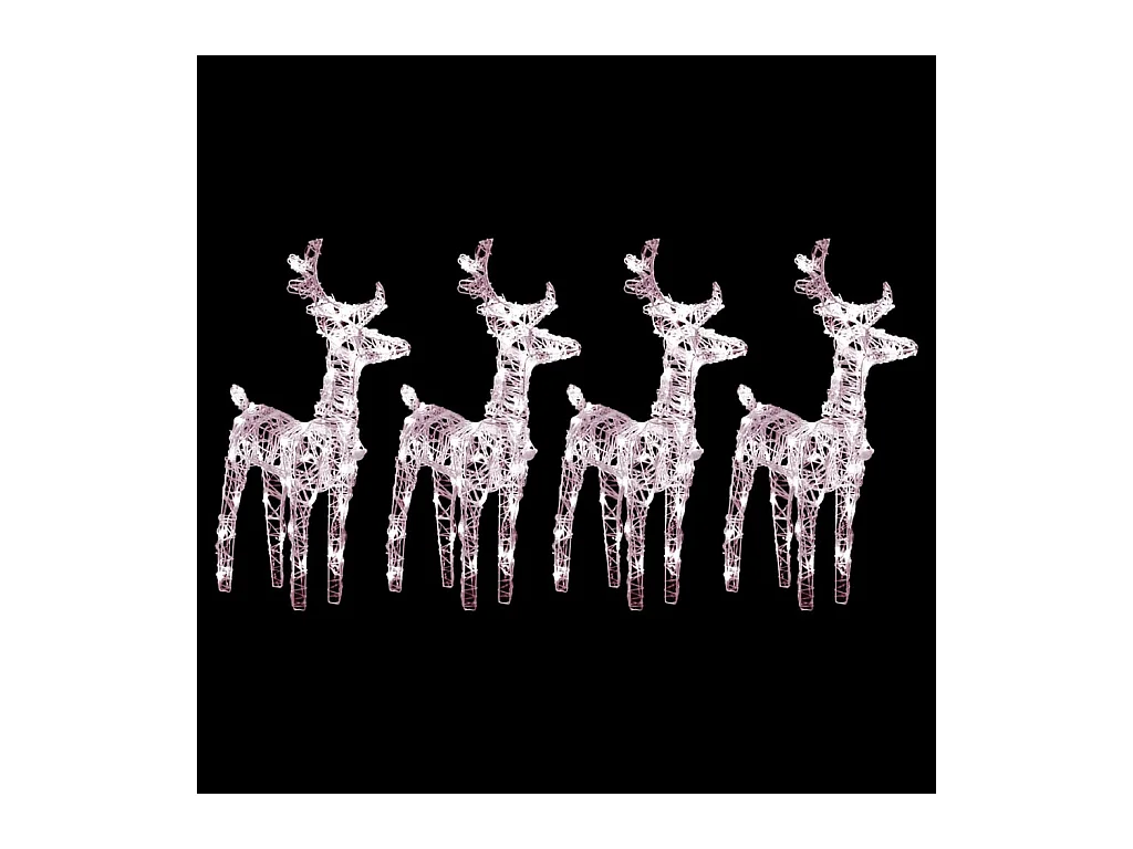 Rennes de Noël 4 pcs 160 LED Blanc chaud Acrylique