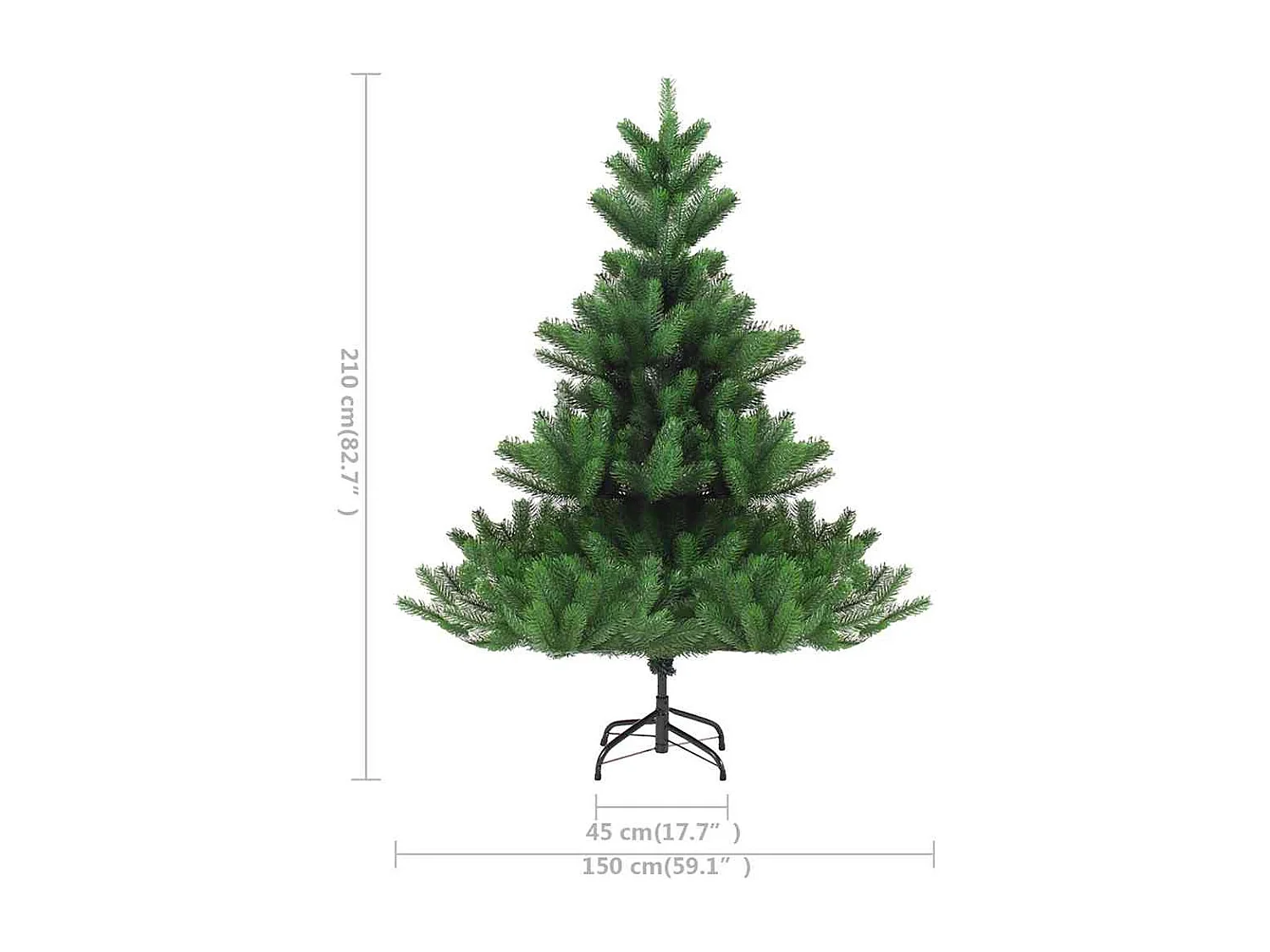 Sapin de Noël artificiel Nordmann avec LED et boules Vert 210cm