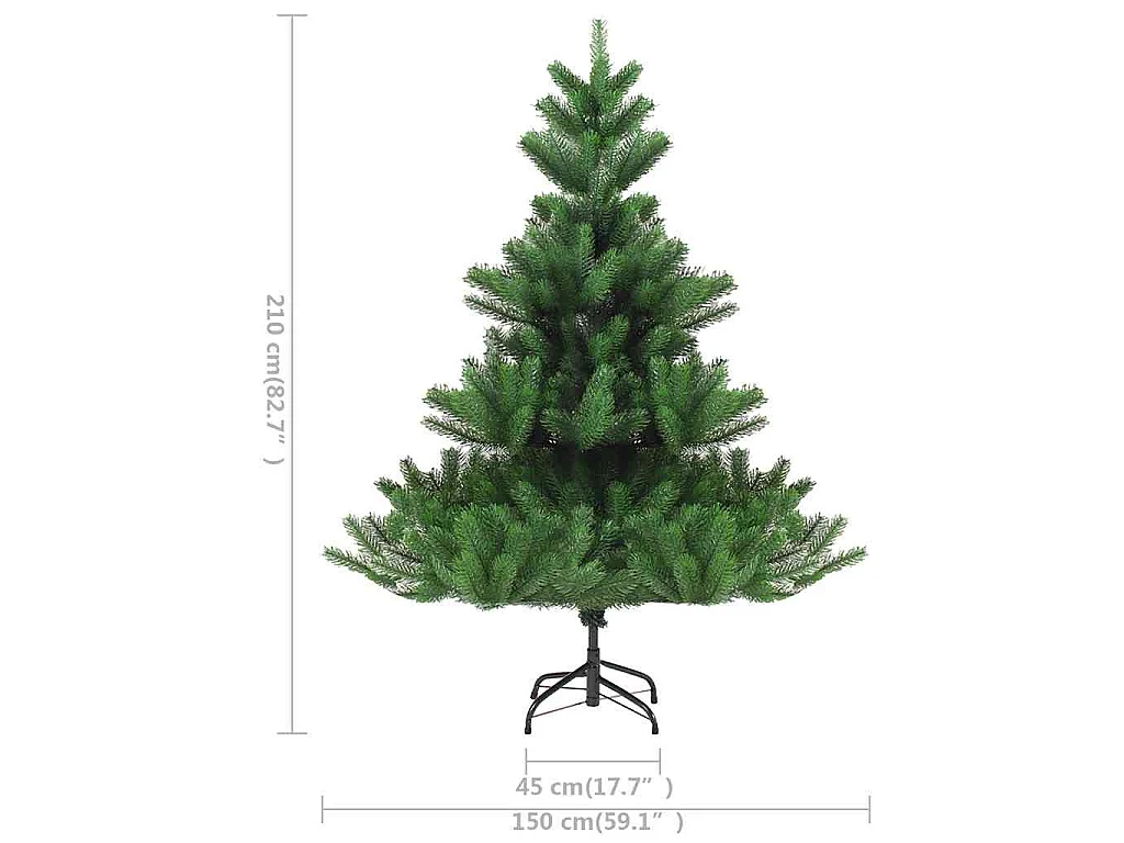 Sapin de Noël artificiel Nordmann avec LED et boules Vert 210cm