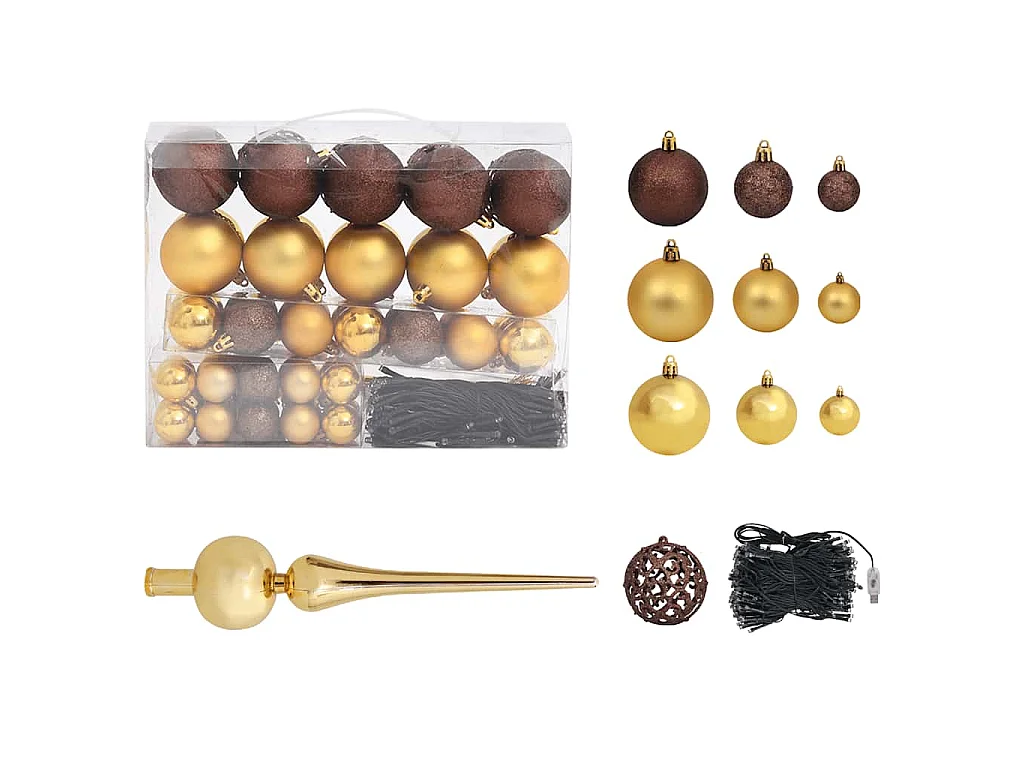 Sapin de Noël artificiel Nordmann avec LED et boules Vert 210cm