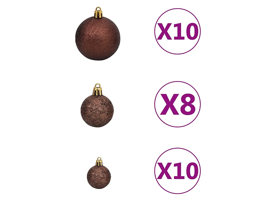Sapin de Noël artificiel Nordmann avec LED et boules Vert 210cm