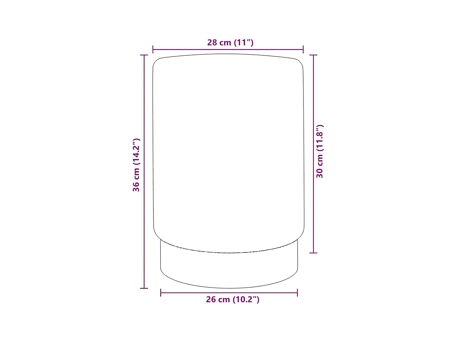 Tabouret Gris clair et doré Velours 28 x 36 cm