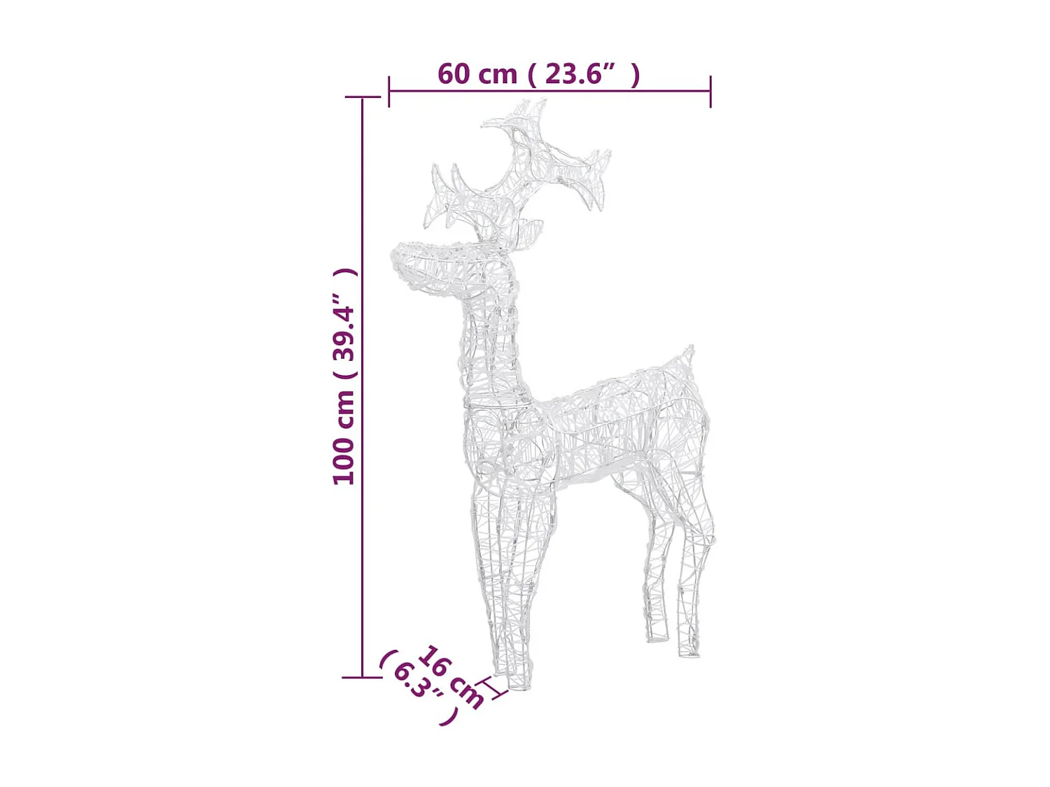 Rentiere Weihnachtsdekoration 2 Stk. 60x16x100 cm Acryl