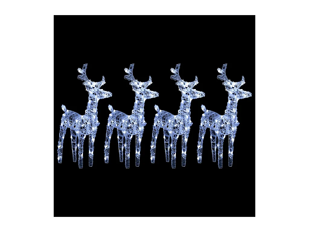 Rennes de Noël 4 pcs 160 LED Blanc froid Acrylique
