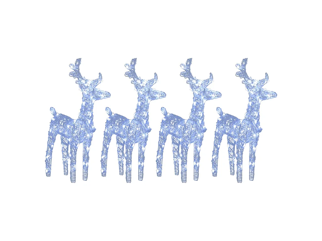 Kerstrendieren 4 st 160 LED's acryl koudwit