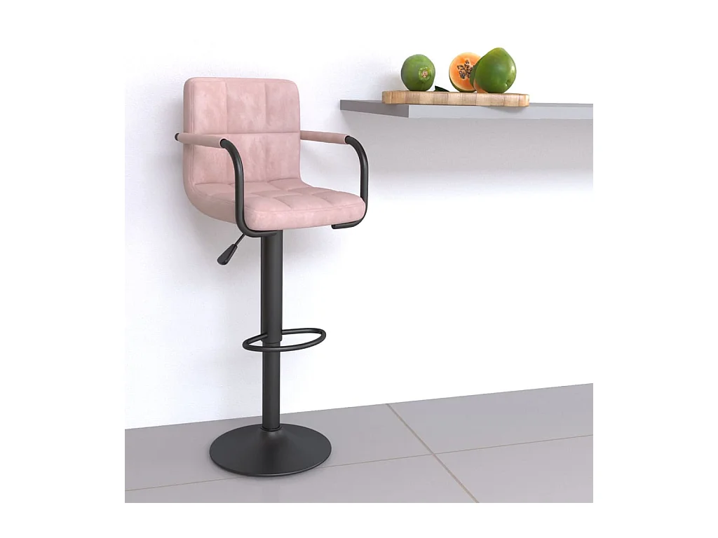 Tabouret de bar Rose Velours