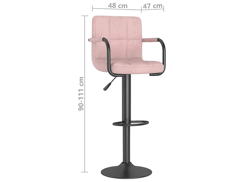Tabouret de bar Rose Velours