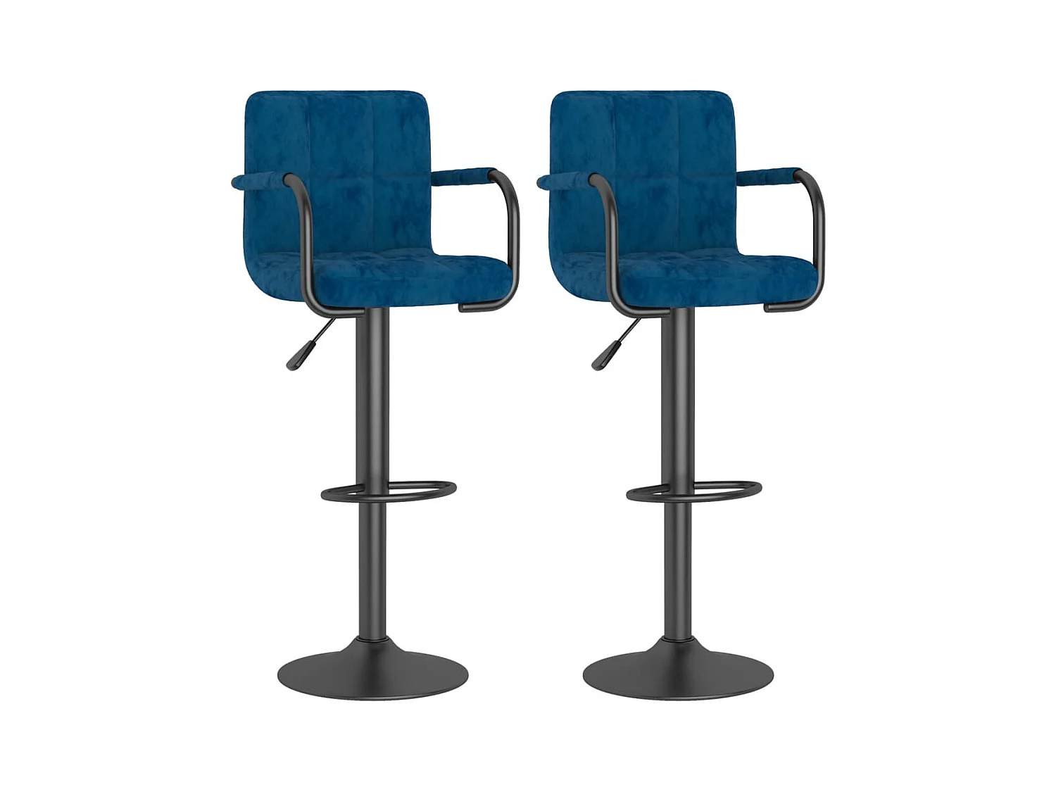 Tabourets de bar lot de 2 bleu velours