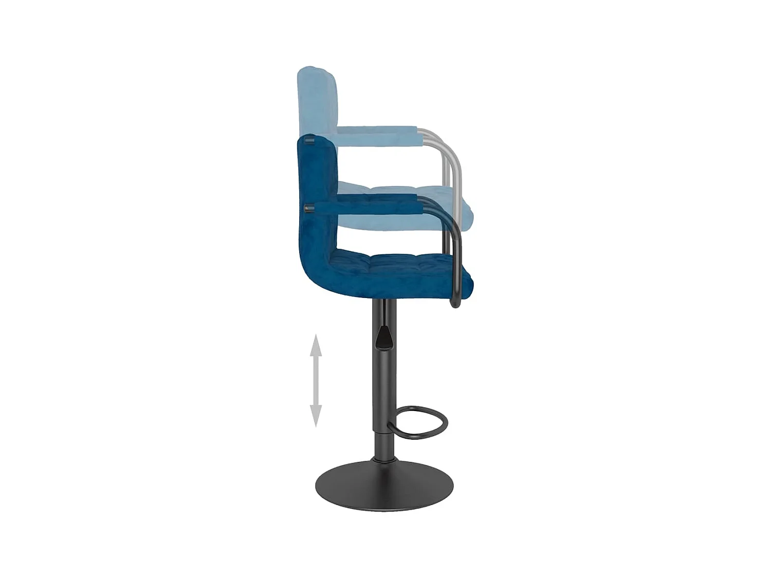 Tabourets de bar lot de 2 bleu velours