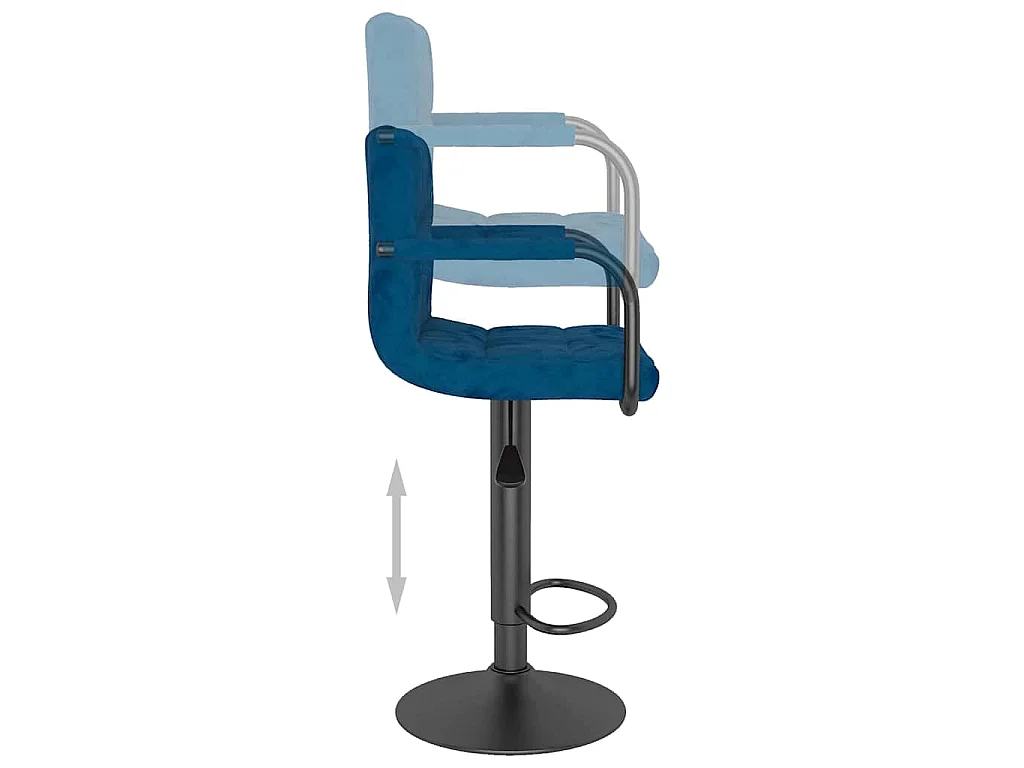 Tabourets de bar lot de 2 bleu velours