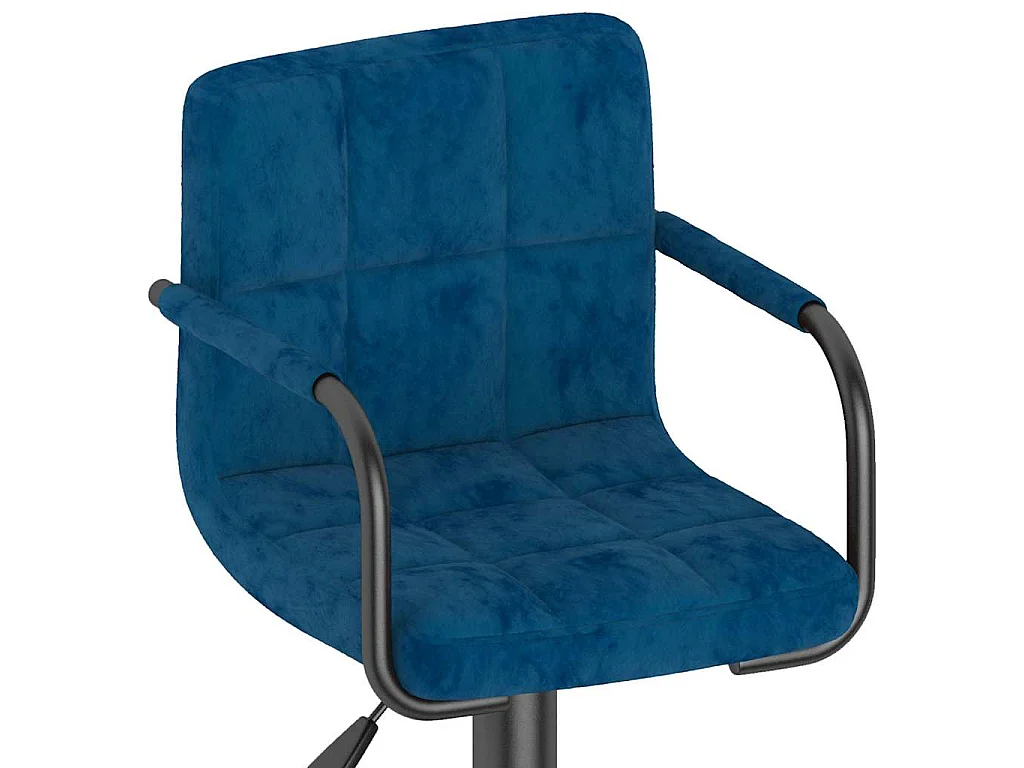 Tabourets de bar lot de 2 bleu velours