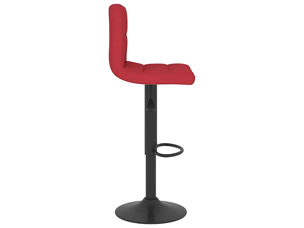 Tabourets de bar lot de 2 rouge bordeaux tissu