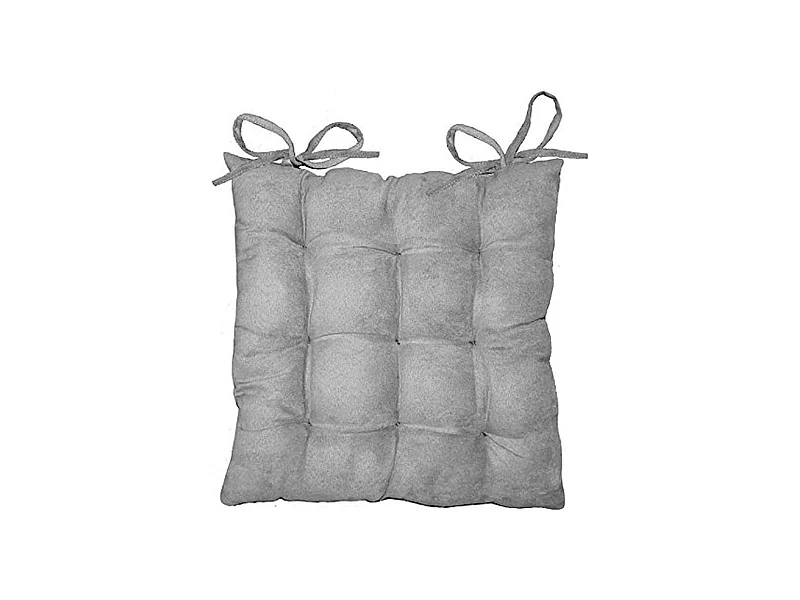 Galette de Chaise "Suédine" 40x40cm Gris Clair