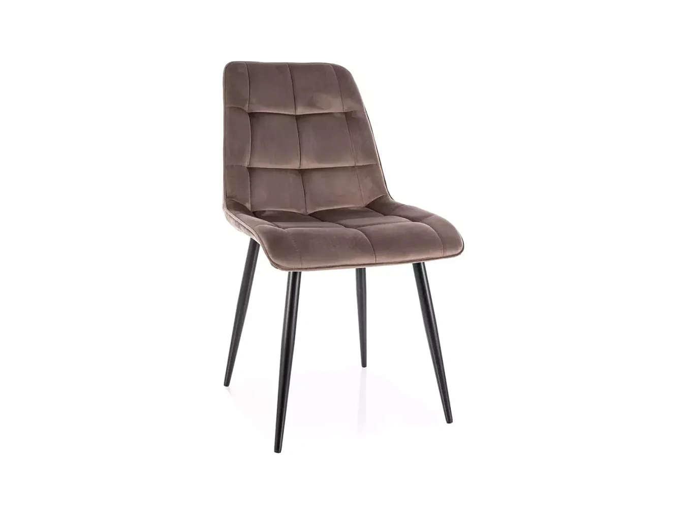 Chaise velours cappuccino et pieds métal noir mat assise élégante HARRIET