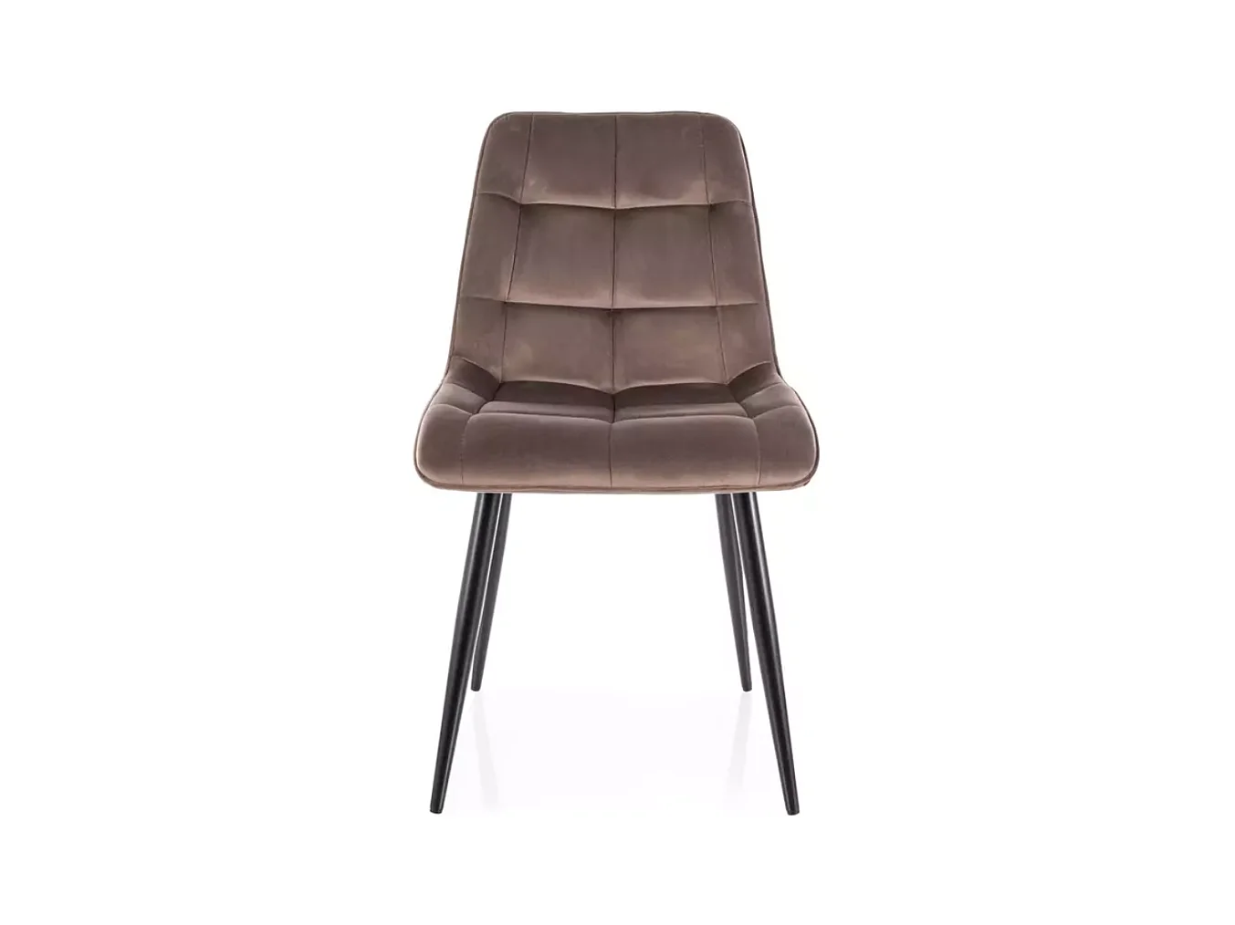 Chaise velours cappuccino et pieds métal noir mat assise élégante HARRIET
