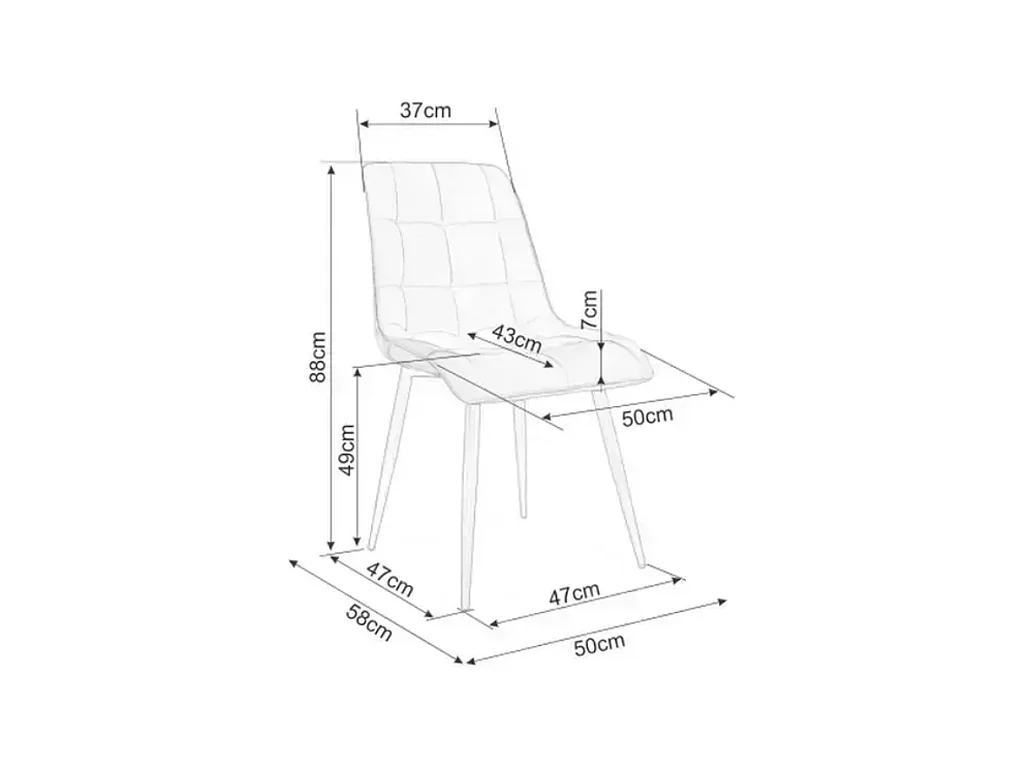 Chaise velours cappuccino et pieds métal noir mat assise élégante HARRIET