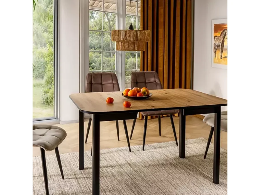 Chaise velours cappuccino et pieds métal noir mat assise élégante HARRIET