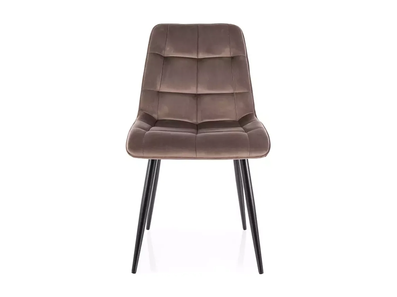 Chaise velours cappuccino et pieds métal noir mat assise élégante HARRIET