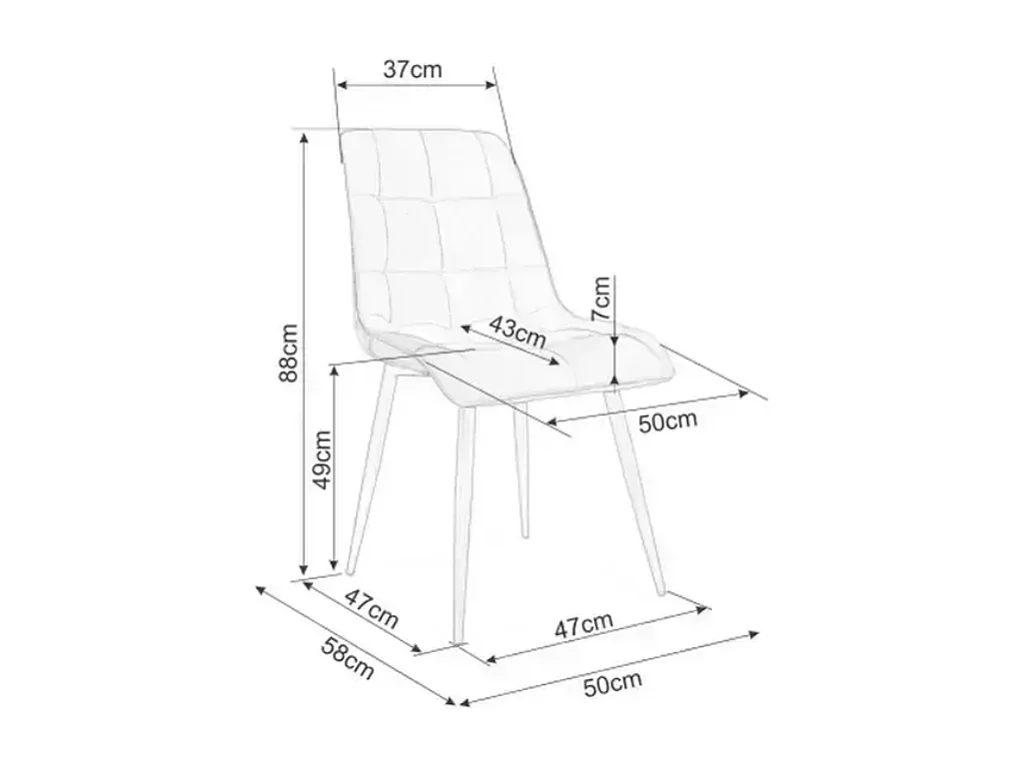 Chaise velours cappuccino et pieds métal noir mat assise élégante HARRIET