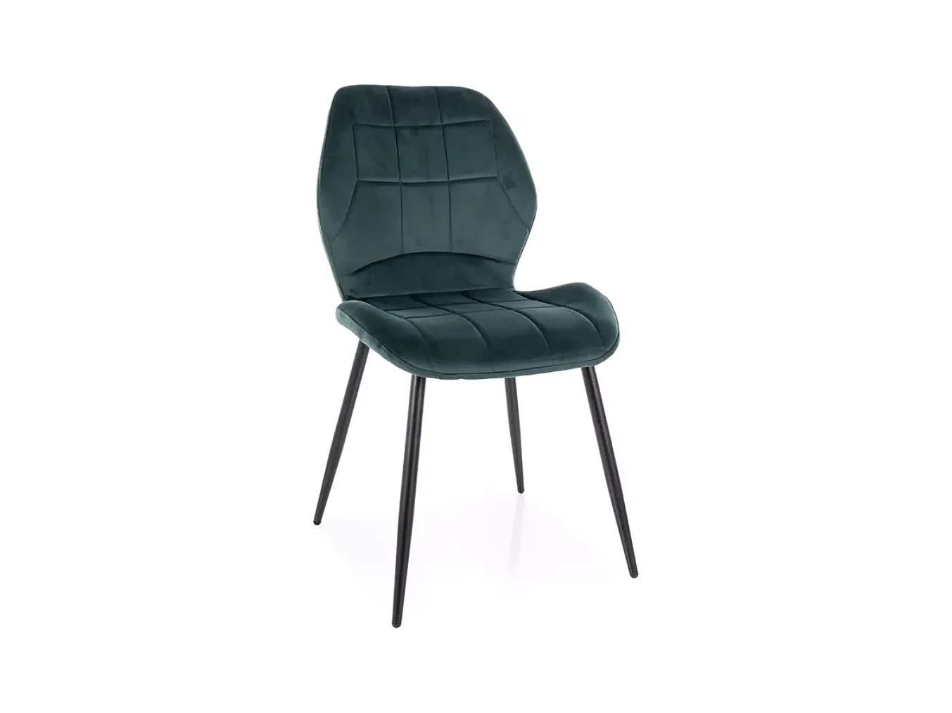 Chaise velours vert métal noir mat assise confort moderne et look graphique KAROZ