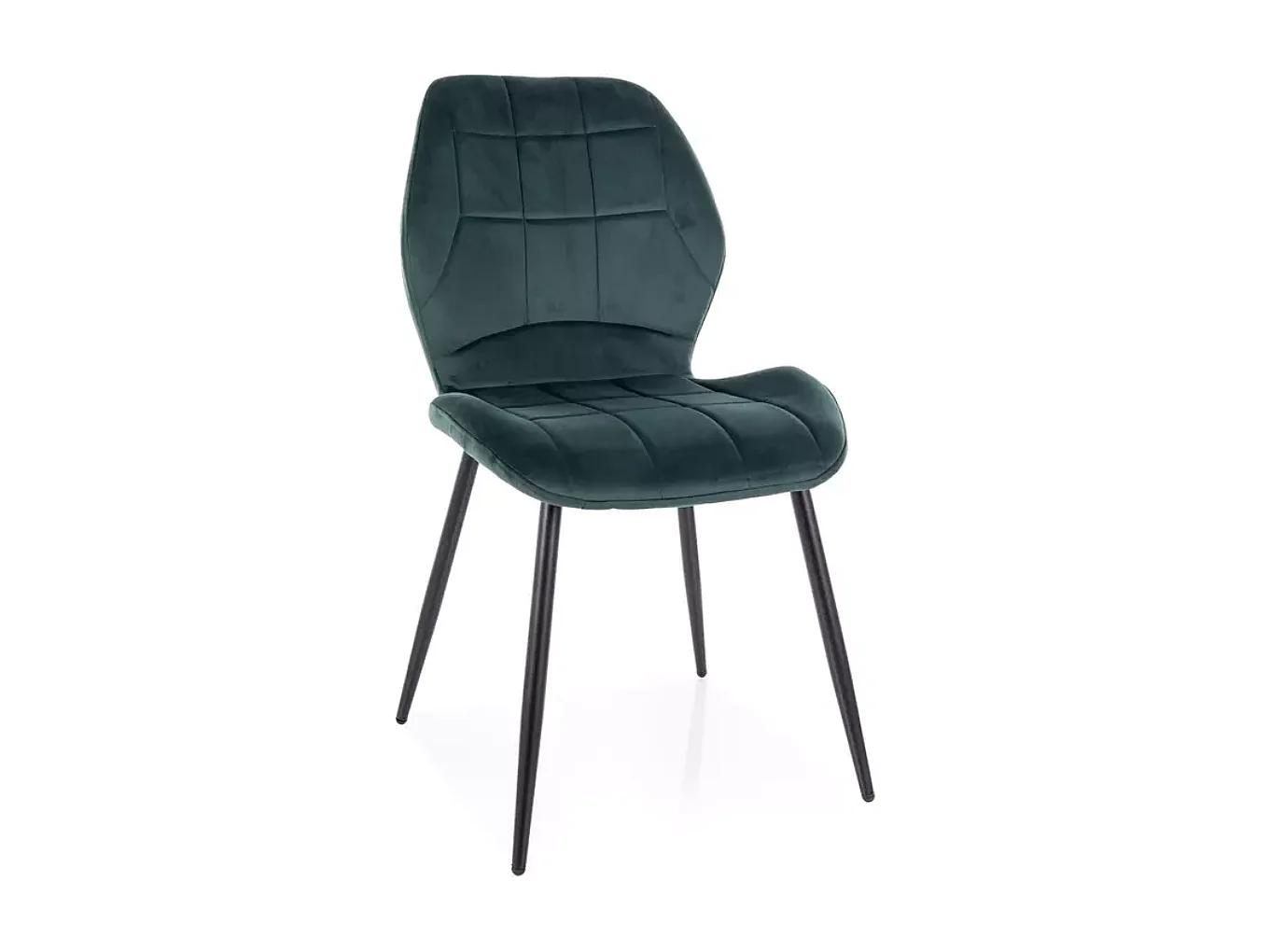 Chaise velours vert métal noir mat assise confort moderne et look graphique KAROZ
