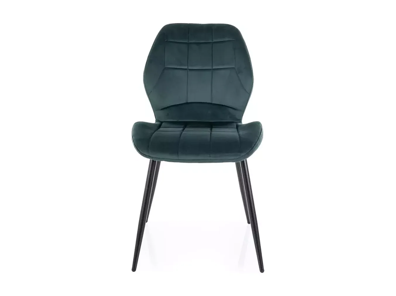 Chaise velours vert métal noir mat assise confort moderne et look graphique KAROZ