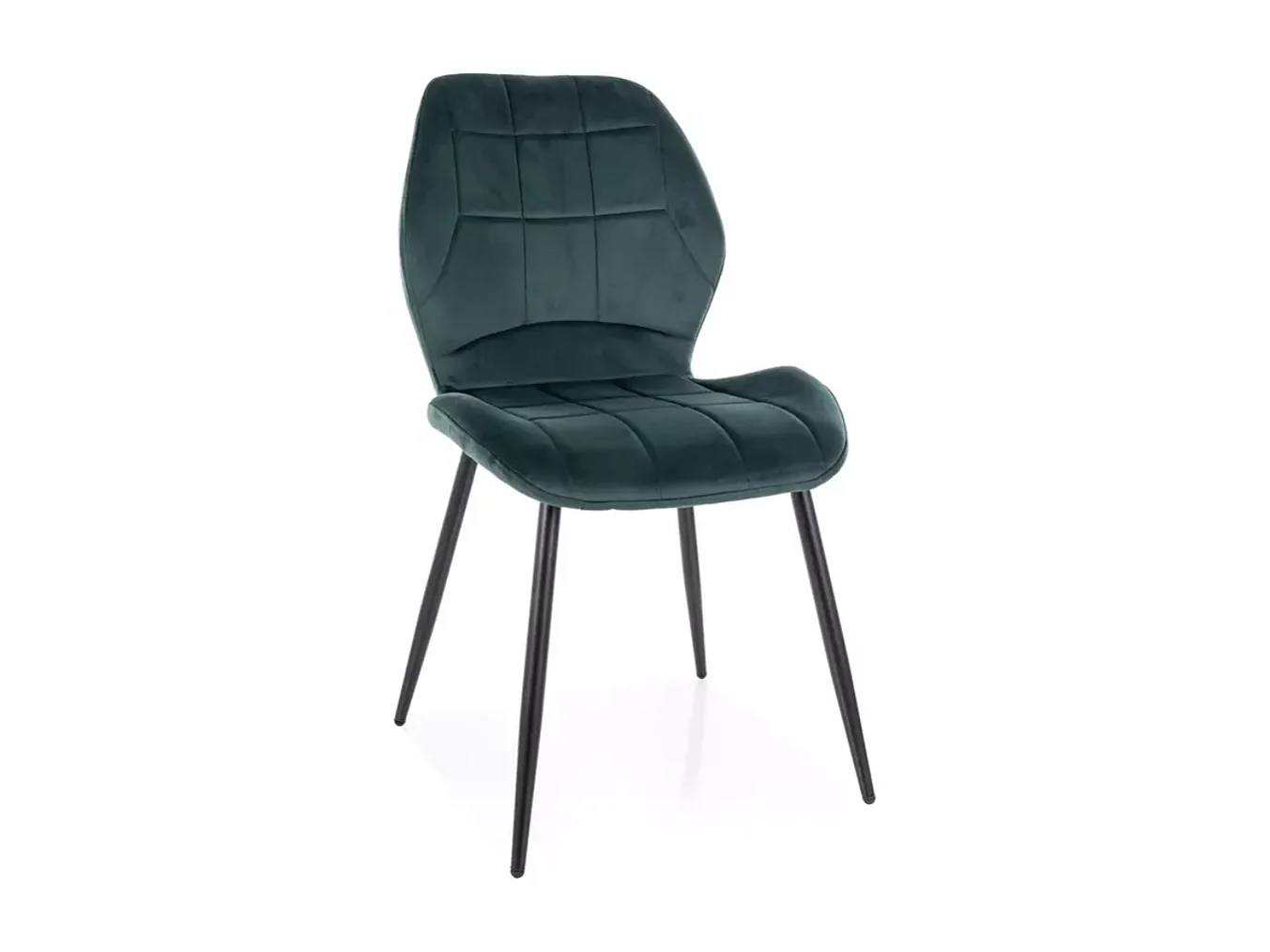 Chaise velours vert métal noir mat assise confort moderne et look graphique KAROZ