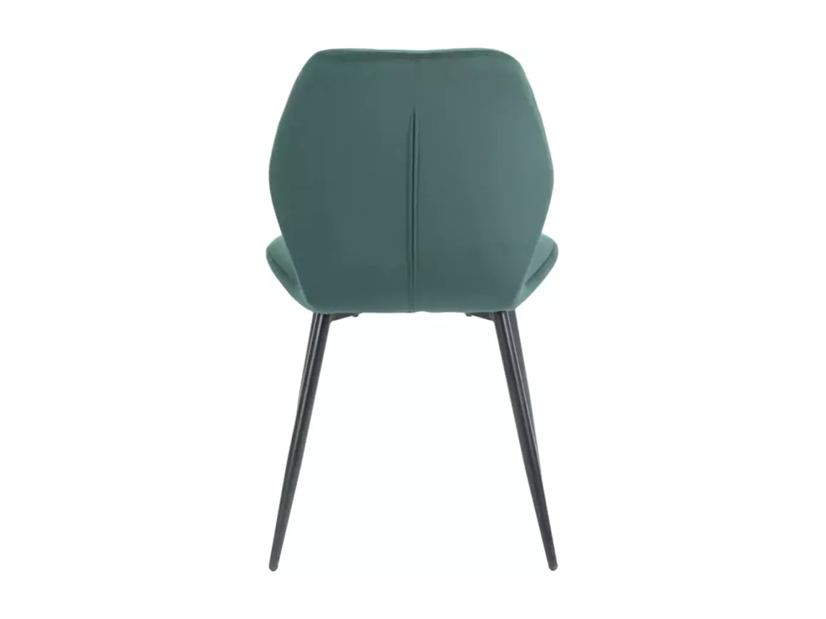 Chaise velours vert métal noir mat assise confort moderne et look graphique KAROZ