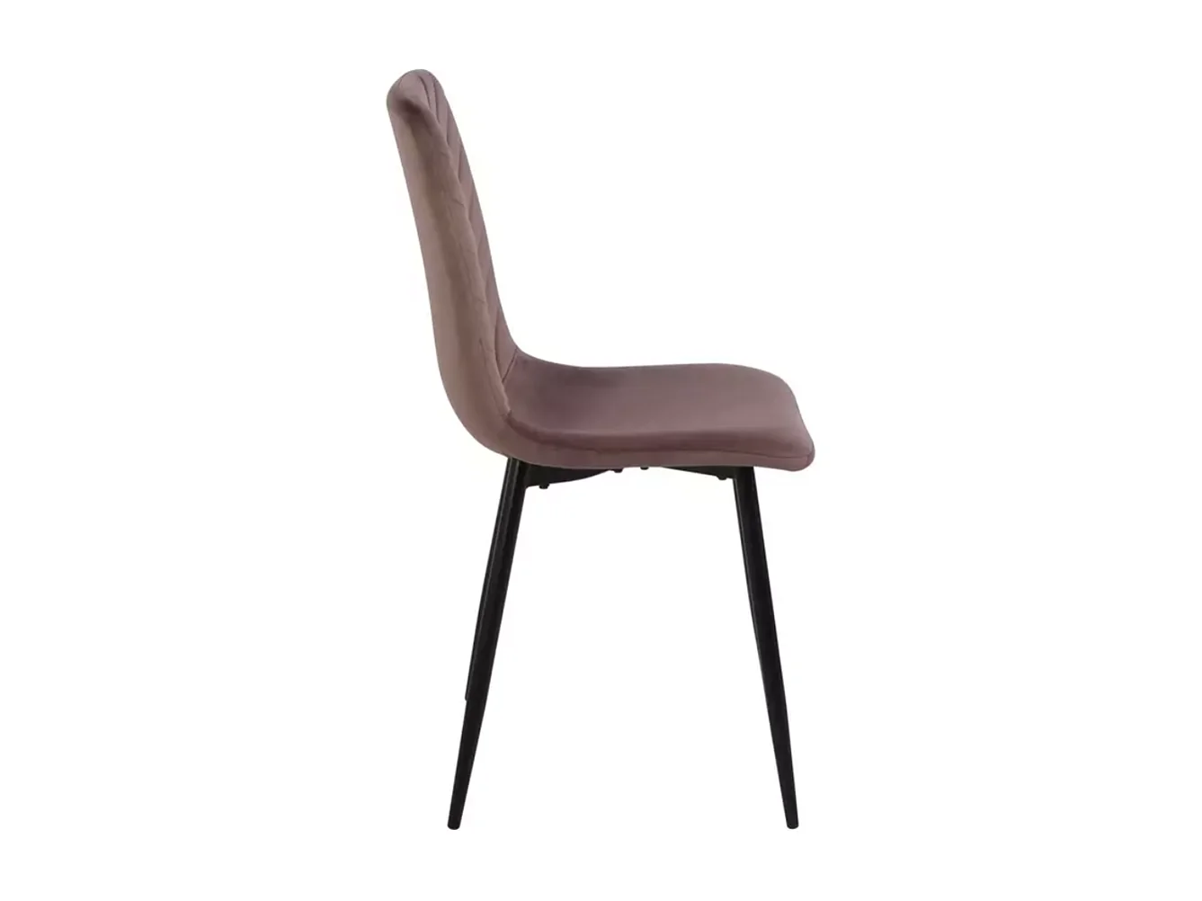 Chaise velours cappuccino avec pieds métal noir mat dossier chevron élégant LOZAT